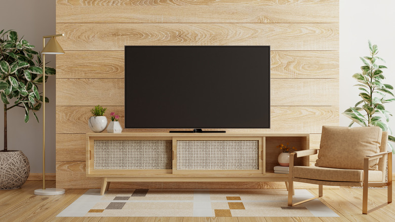 Wooden accents in living room