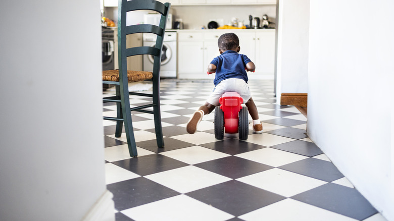 Checkerboard floor