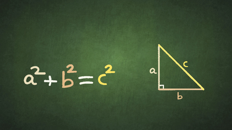 Pythagorean theorem on blackboard 