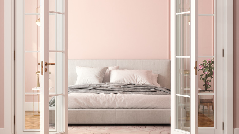 light pink bedroom walls