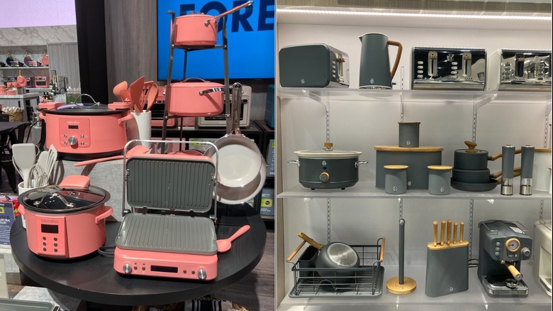 pink and gray kitchenware split image