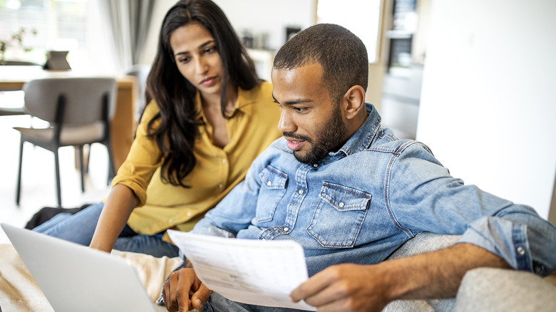 a couple making a budget