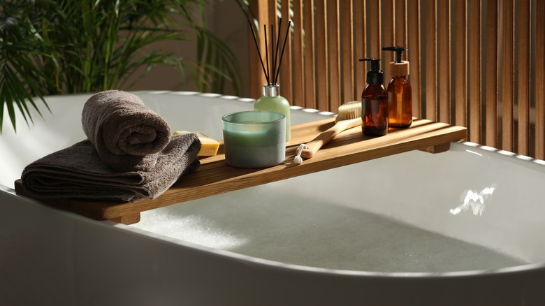 bathtub with accessories