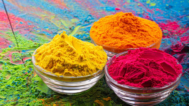 colorful pigment powders 