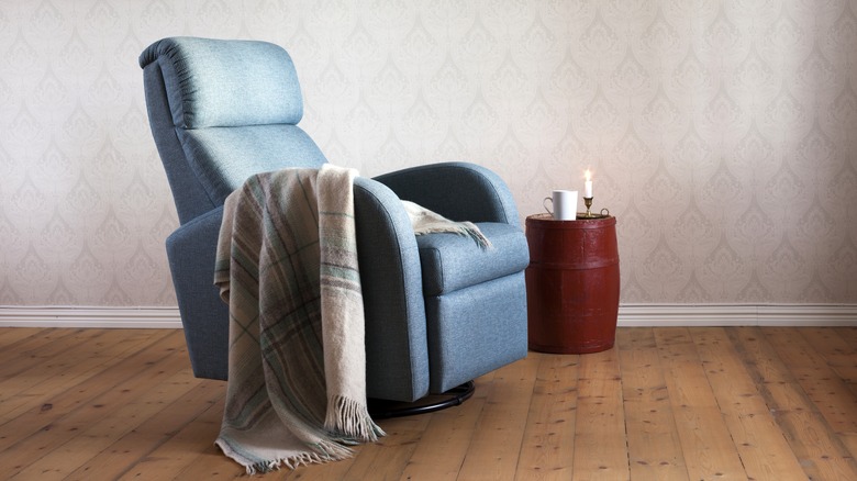 blue recliner chair