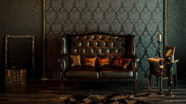 vintage black couch