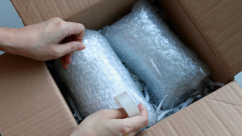 bubble-wrapped items