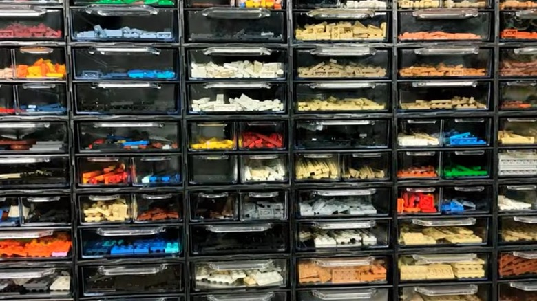 Lego in clear drawers