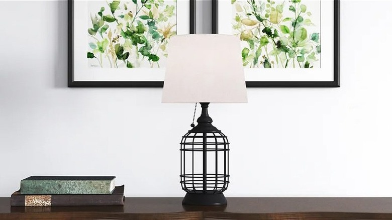 Metal vintage cage table lamps