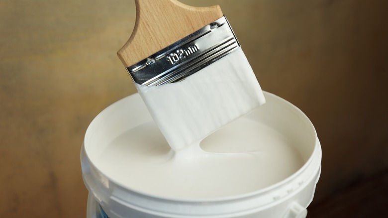 bucket of white paint