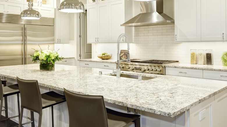 Kitchen with granite countertops