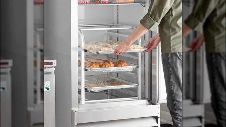 Bun racks with pastries