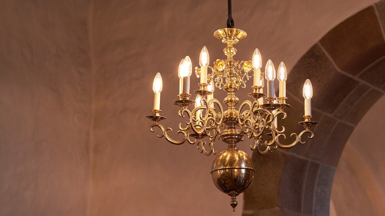 brass chandelier