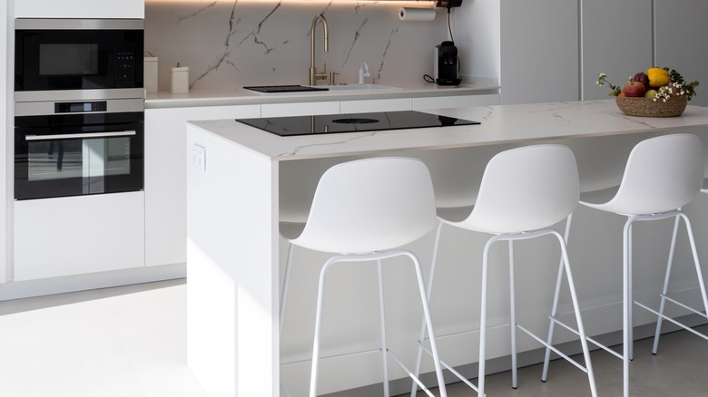 sleek white kitchen