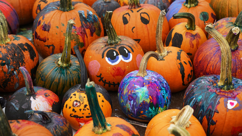 painted face pumpkins