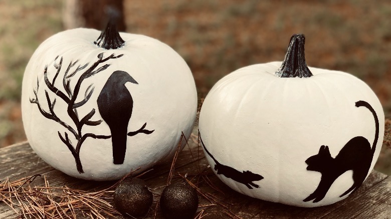 painted pumpkin scenes