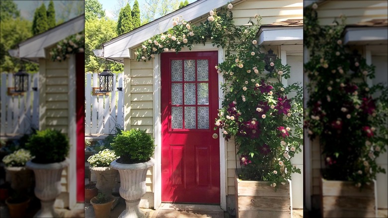 Door painted in "Rectory Red"