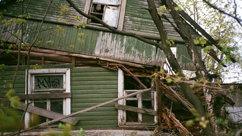 Collapsed house