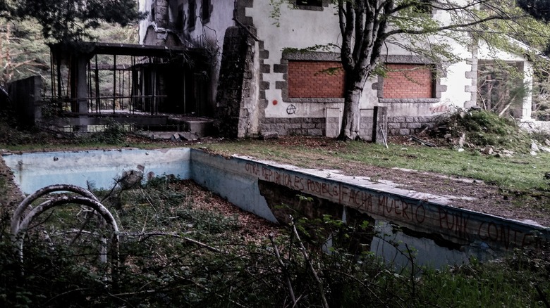 Abandoned swimming pool