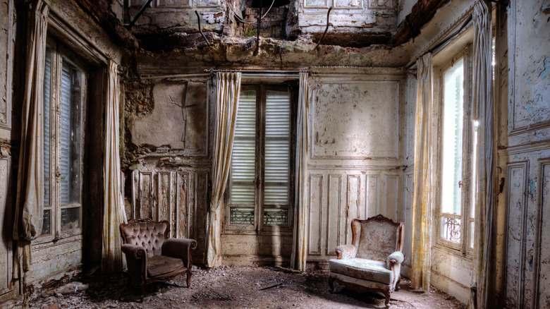 Abandoned room with chairs