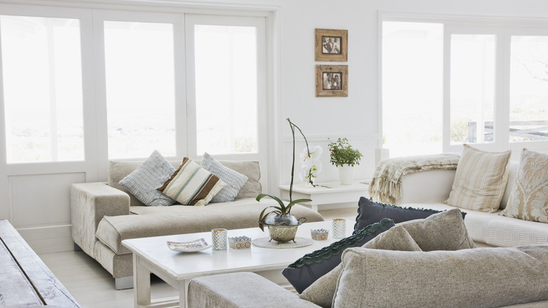 all white living room