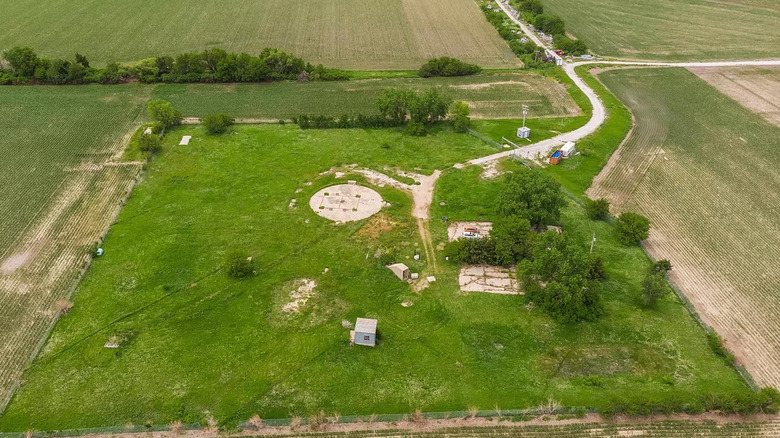 Aerial view of bunker home