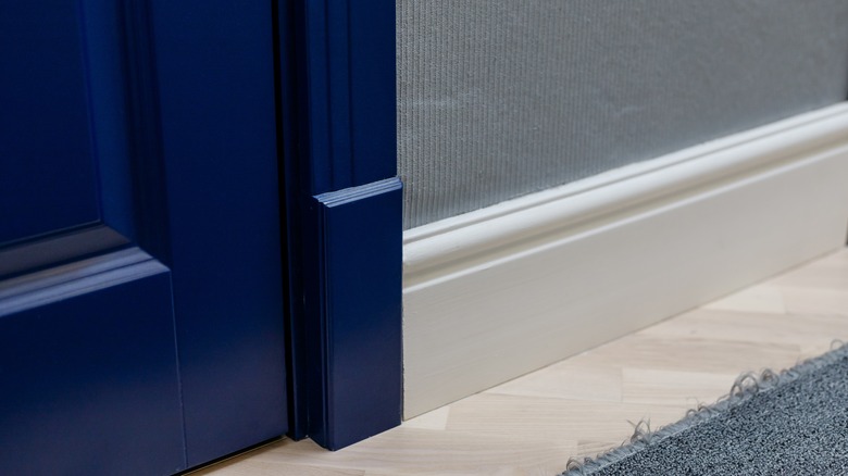 Blue doorway trim 