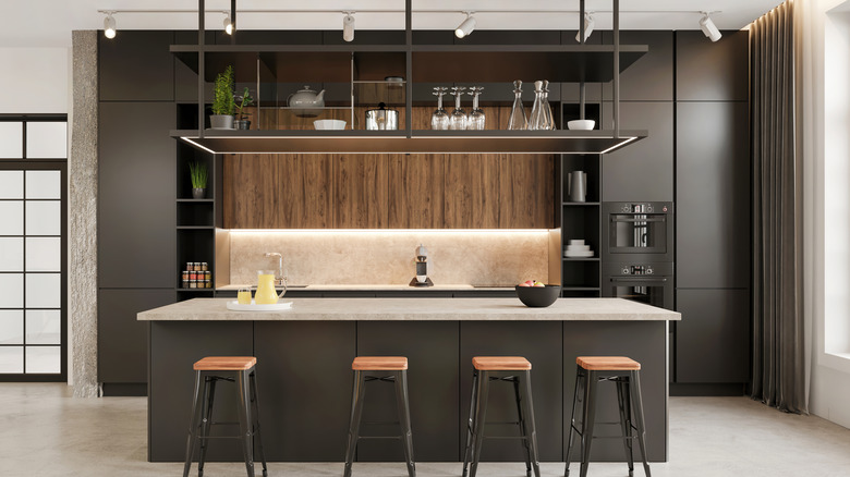 One-wall kitchen with island