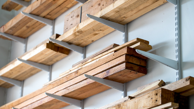 lumber racks on wall