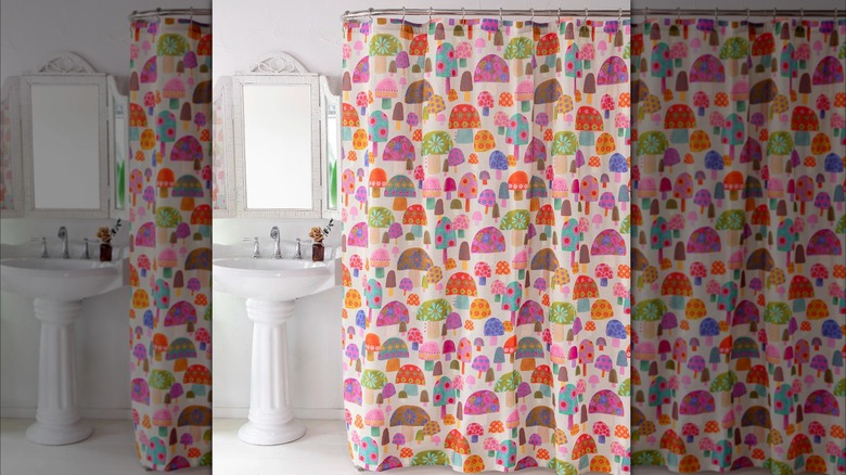 Mushroom Garden shower curtain