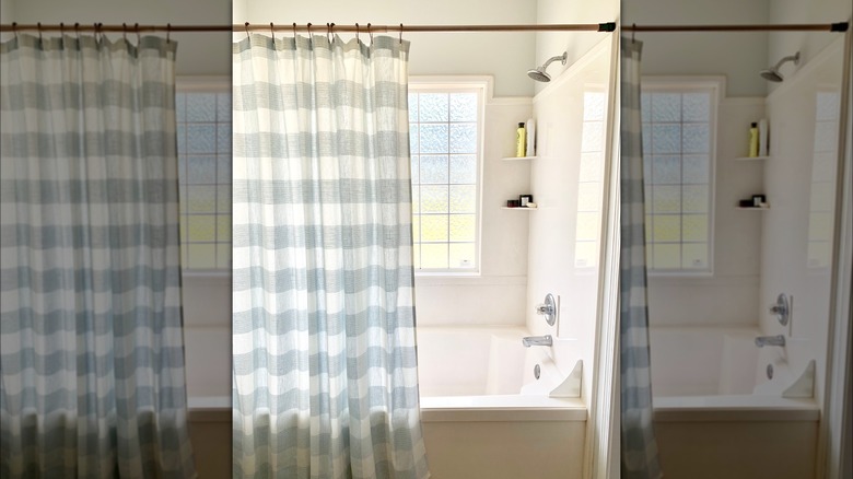 Gingham shower curtain