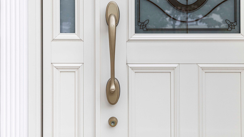 Elegant door handle white door