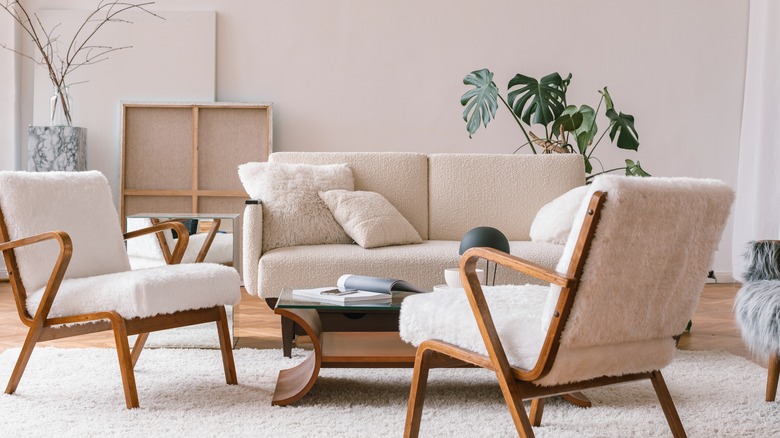 neutral carpet in living room