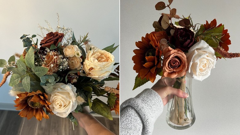 before and after of bouquet