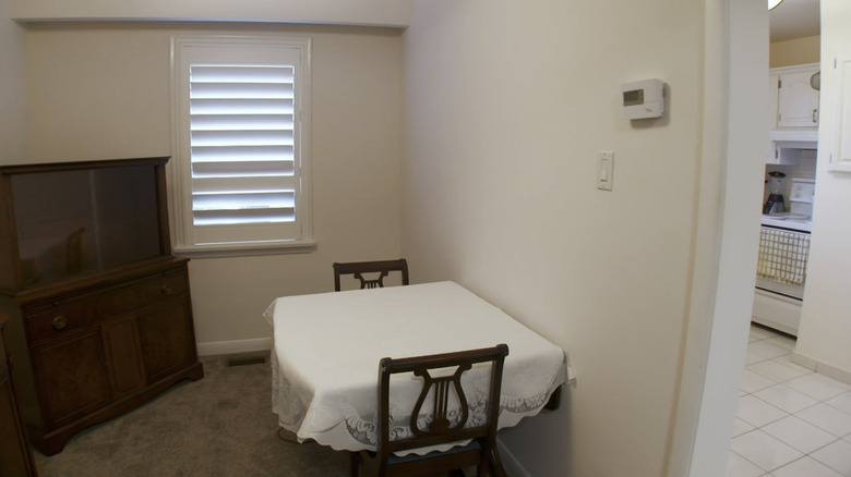 Small dining room with kitchen