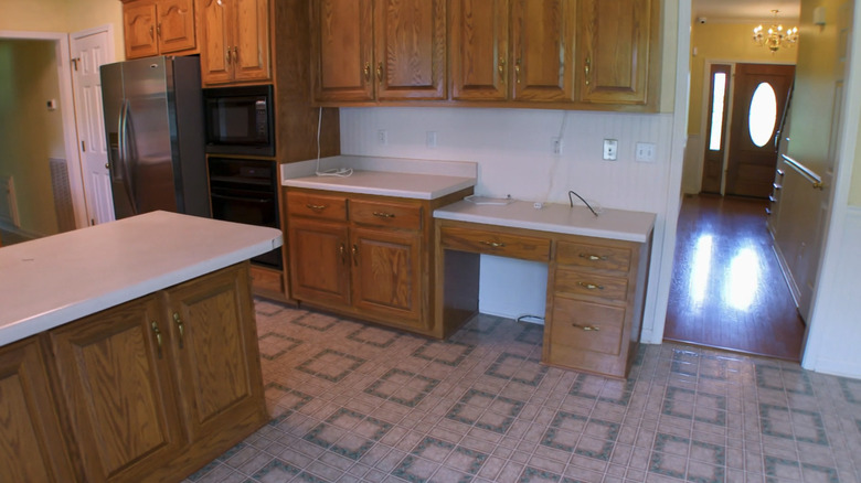 old kitchen with linoleum floors