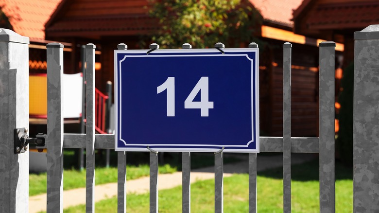 House number on fence