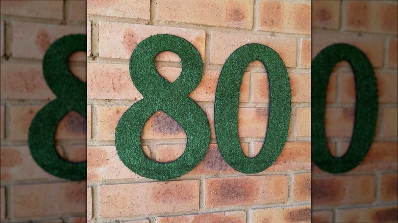 Artificial turf house numbers