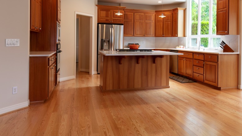 Hardwood floors in kitchen