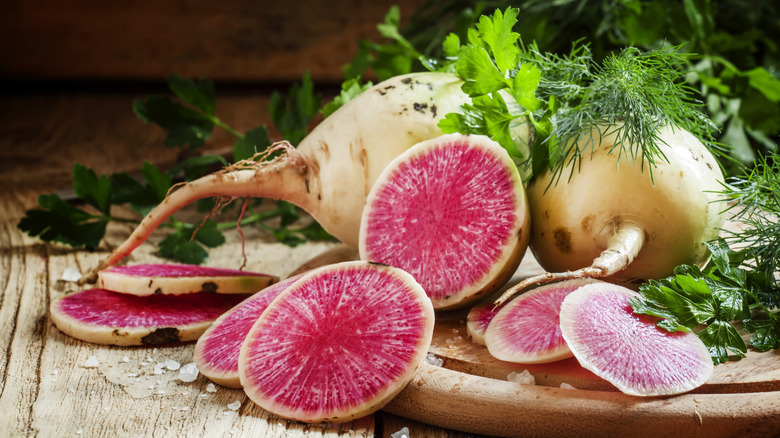 red and white watermelon radish