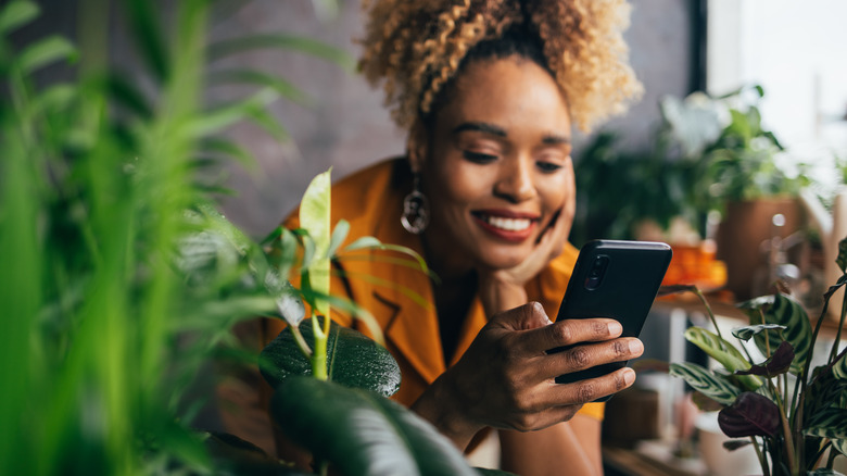 woman on smartphone