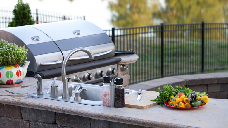 Backyard sink and grill