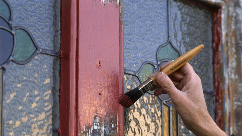 Painting front door red