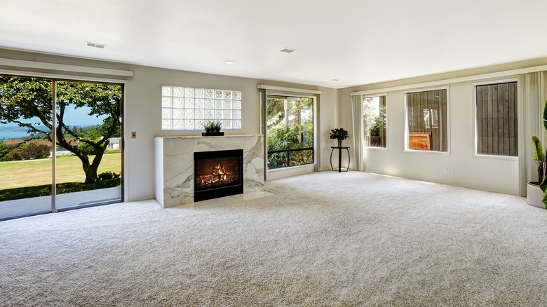 light carpet in living room