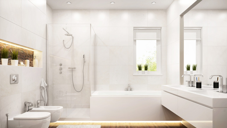 Modern lighting in bathroom