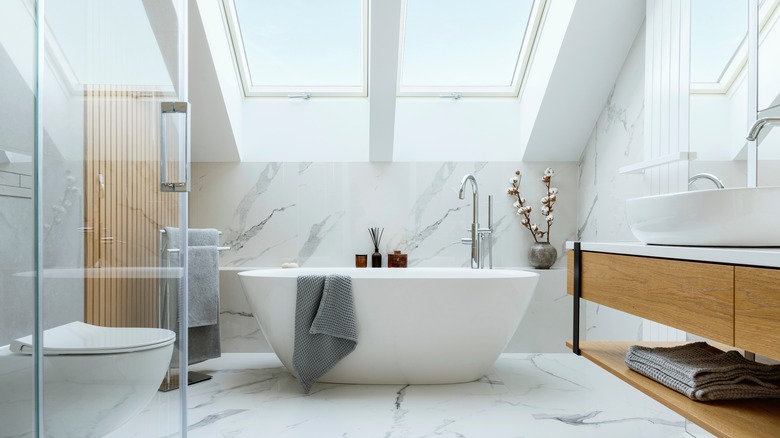 Modern white bathroom design