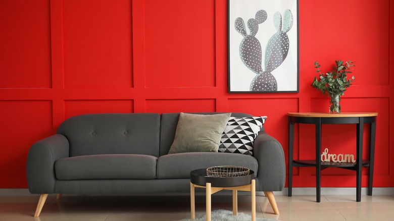 red living room