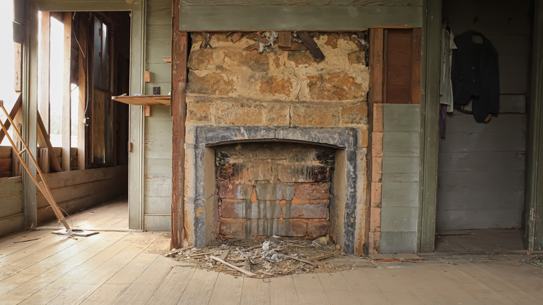 ugly old fireplace 