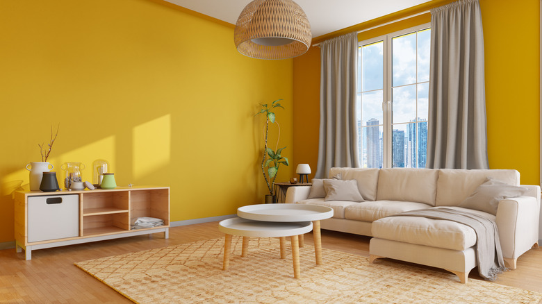 bright yellow room