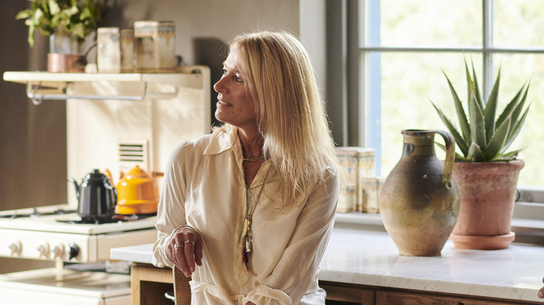 Helen Parker sitting down